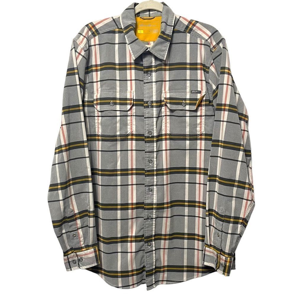 EDDIE BAUER Plaid Check Long Sleeve Button Up Classic Fit Shirt Large Tall - Picture 2 of 7